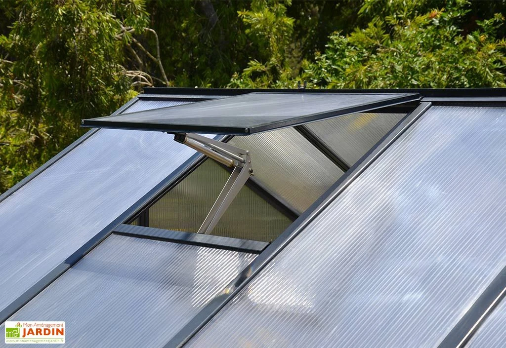 Serre De Jardin En Aluminium Et Polycarbonate Glory 11,8 M² - Grise – Image 4