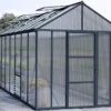 Serre De Jardin En Aluminium Et Polycarbonate Glory 14,7 M² - Grise
