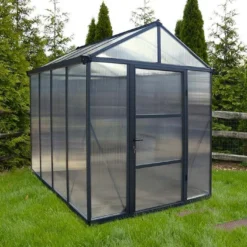 Serre De Jardin En Aluminium Et Polycarbonate Glory 4,7 M² - Grise