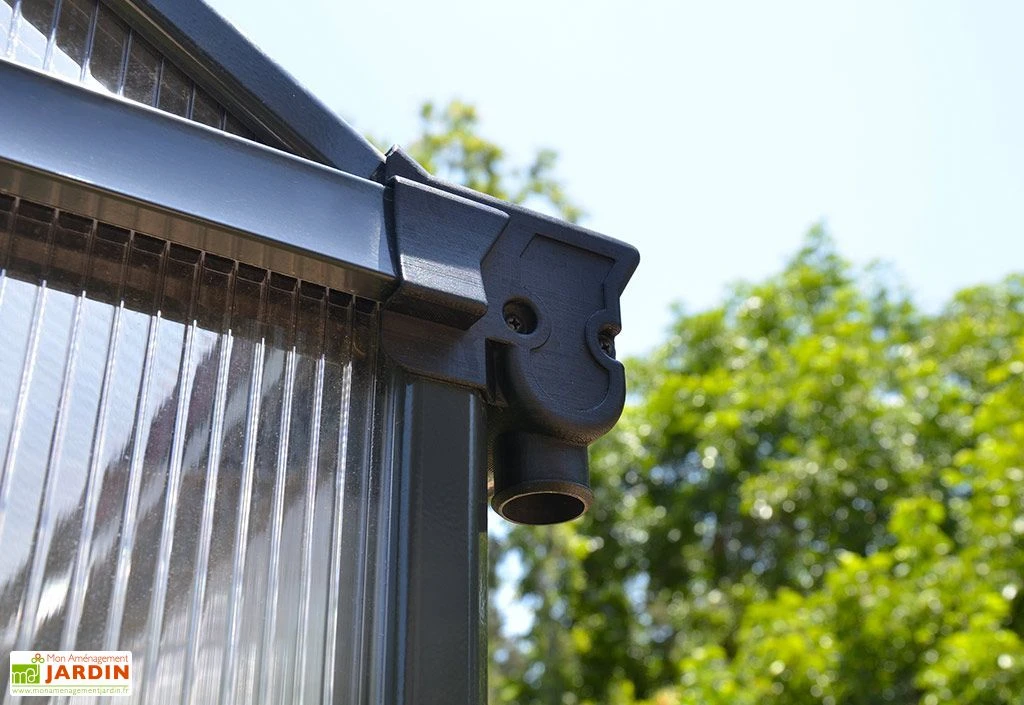 Serre De Jardin En Aluminium Et Polycarbonate Glory 8,9 M² - Grise – Image 6