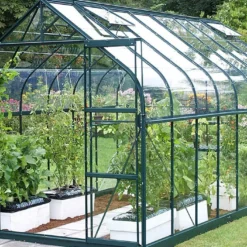 Serre De Jardin En Alu Et Verre Trempé Lams 12,9 M² - Aloé Vert