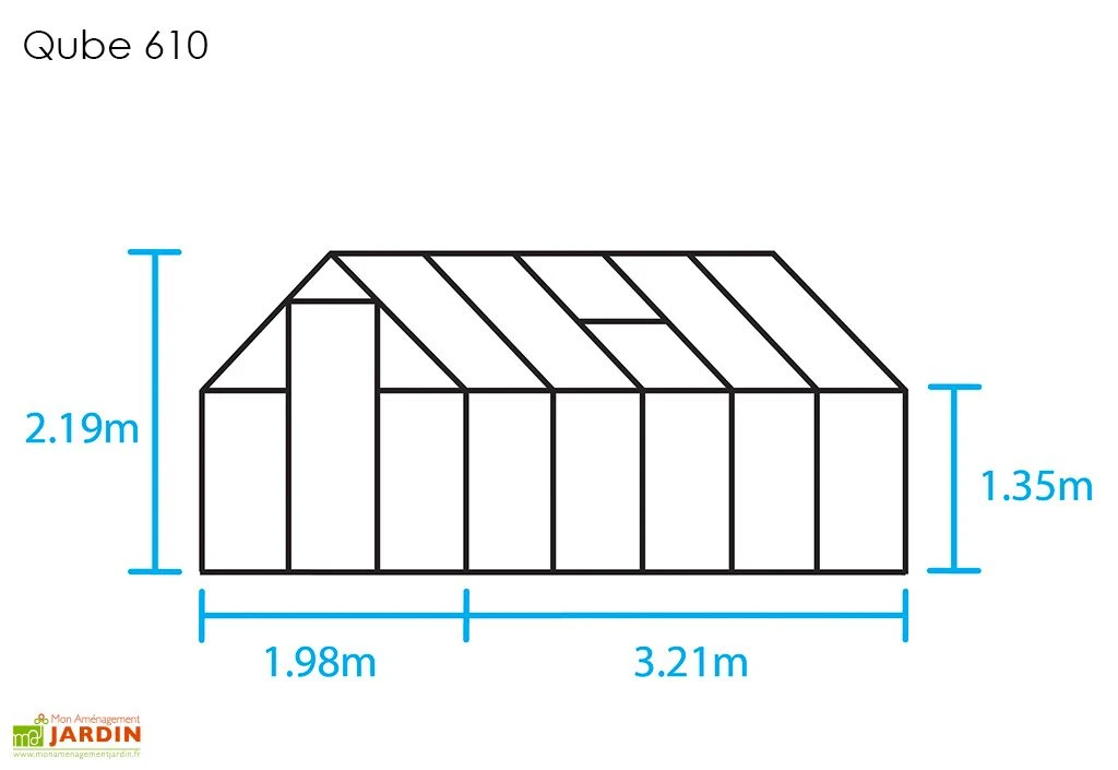 Halls Serre De Jardin En Aluminium Et Verre Trempé Qube 610 Noir 6,4 M² – Image 4