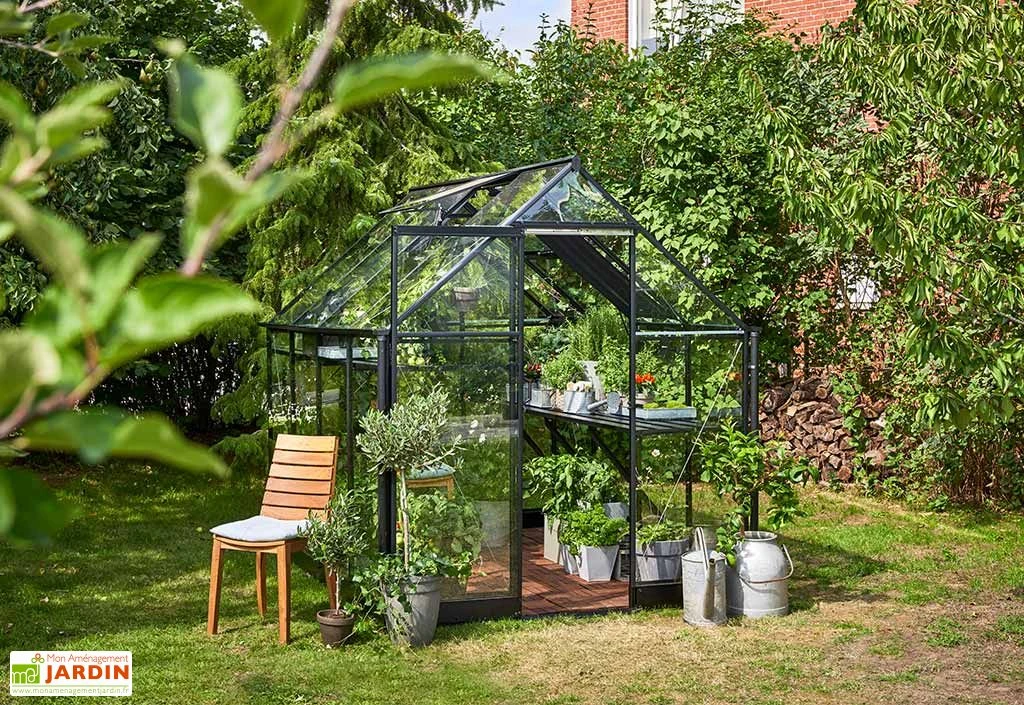 Halls Serre De Jardin En Aluminium Et Verre Trempé Qube 68 Noir 5,1 M²