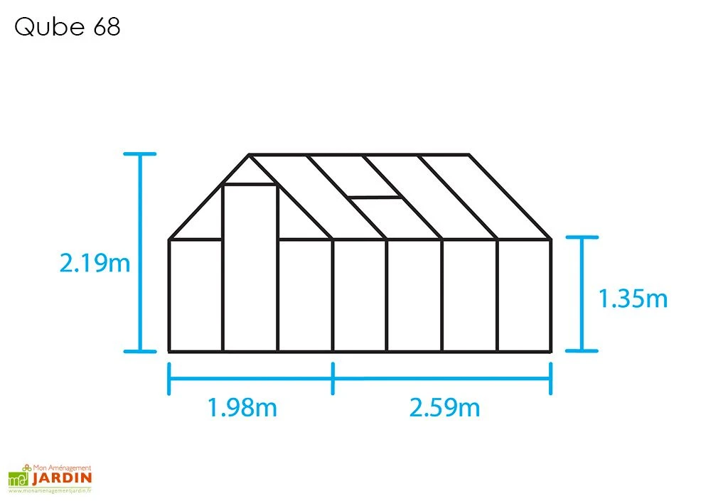 Halls Serre De Jardin En Aluminium Et Verre Trempé Qube 68 Noir 5,1 M² – Image 4
