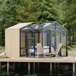 Serre De Jardin En Bois Et Verre Trempé Avec Panneaux Occultants – Jasmin