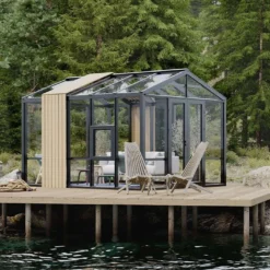 Serre De Jardin En Bois Et Verre Trempé Avec Panneaux Occultants – Hortensia