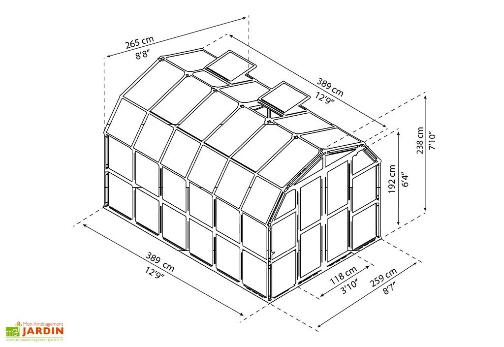 Serre De Jardin Polycarbonate Et PVC 10 M² – Grand Gardener 8x12 – Image 5