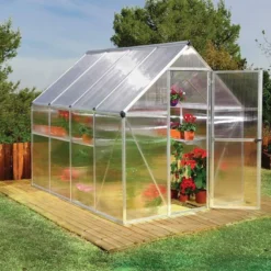 Serre De Jardin Grise Polycarbonate Aluminium 2,5 X 2 M – Mythos 6x8