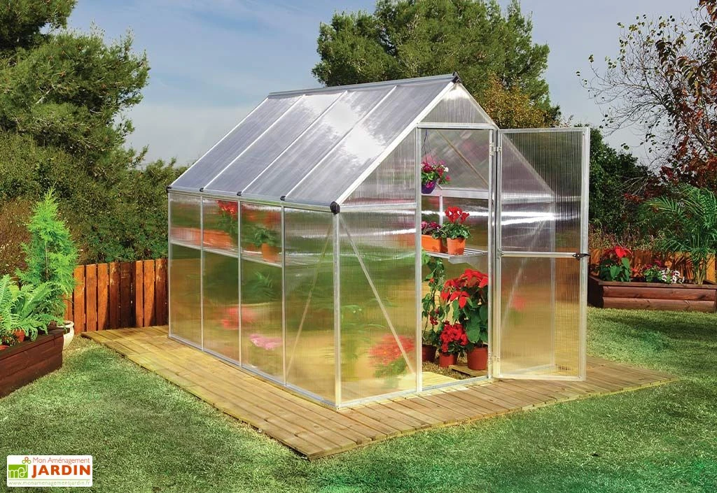 Serre De Jardin Grise Polycarbonate Aluminium 2,5 X 2 M – Mythos 6x8