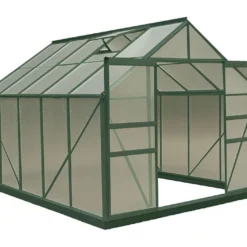 Serre De Jardin Polycarbonate 7,44m² Avec Base + 2 Lucarnes