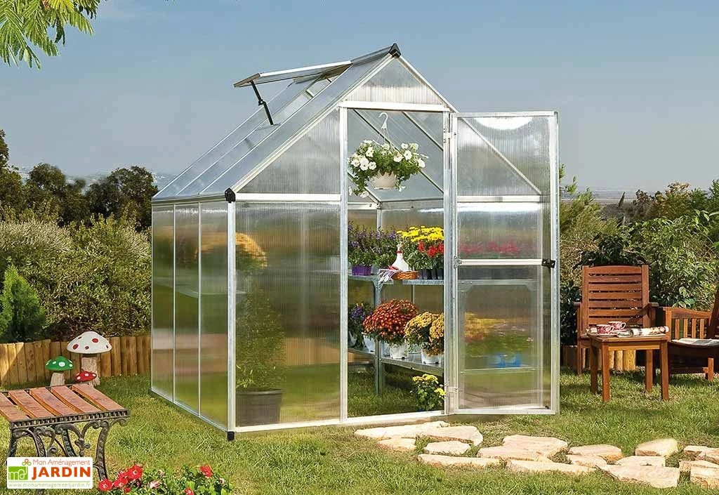 Serre De Jardin Grise Polycarbonate Aluminium 2 X 2 M – Mythos 6x6