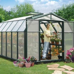 Serre De Jardin Polycarbonate Et PVC 4 X 2,5 M – Hobby Gardener 8x12