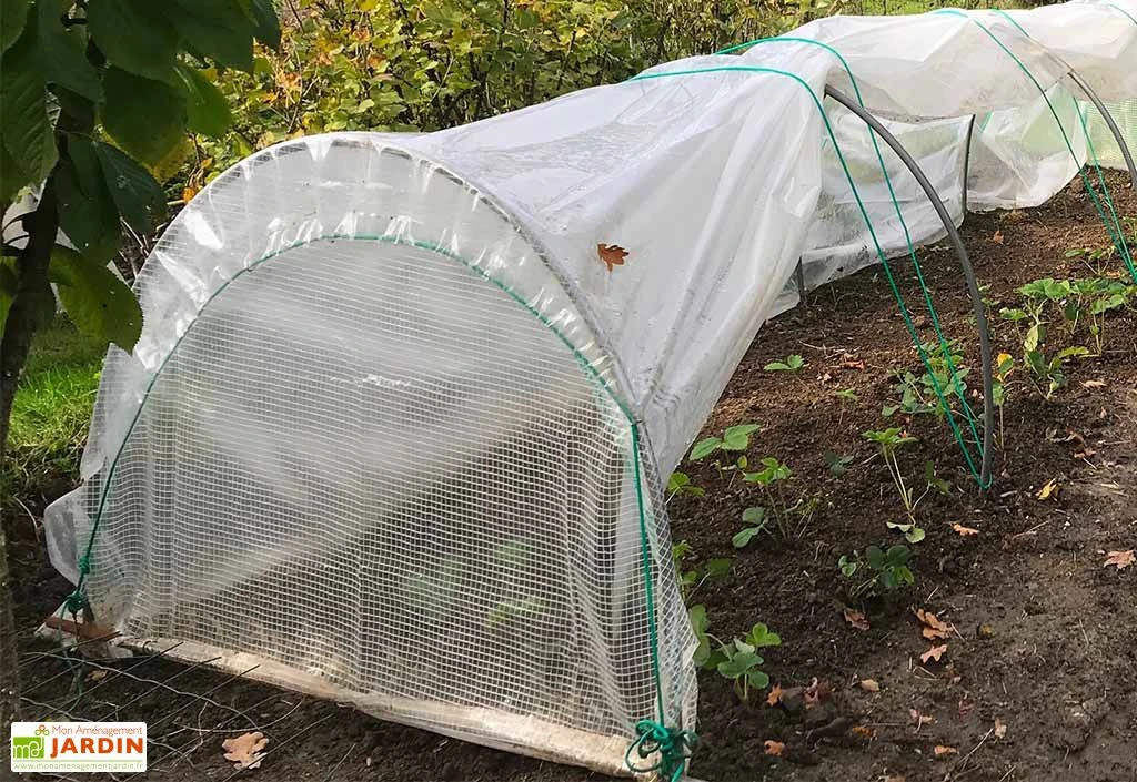 Serre De Jardin Serre Chenille En Acier Et Polyéthylène 1,3 X 7,5 M – Image 2