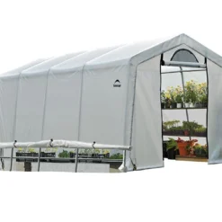 Serre De Jardin Souple Avec Aérations En Polyéthylène Et Acier 18 M²