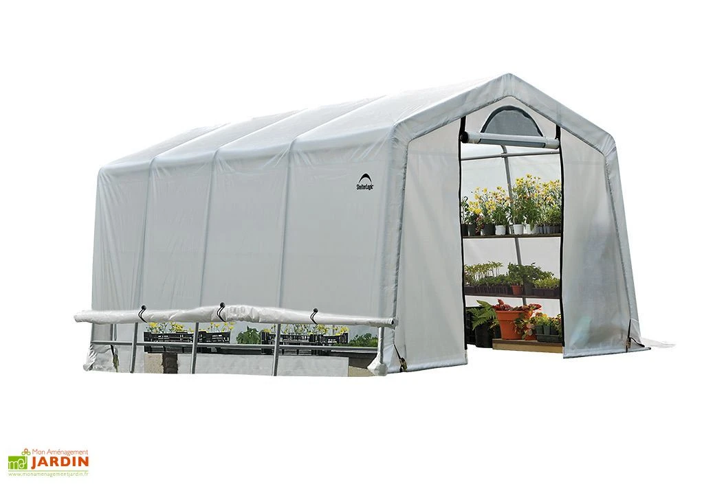 Serre De Jardin Souple Avec Aérations En Polyéthylène Et Acier 18 M²