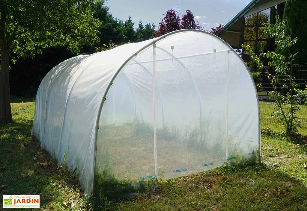 Serre Tunnel Richel En Polyéthylène 2 X 180 µ - 2 Portes Zippées (13,5 M²)