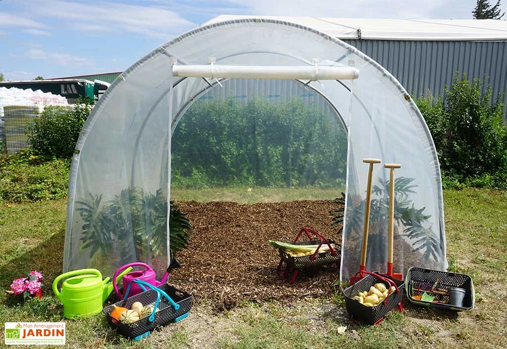 Serre Tunnel Richel En Polyéthylène 2 X 180 µ - 1 Porte Zippée (9 M²) – Image 3