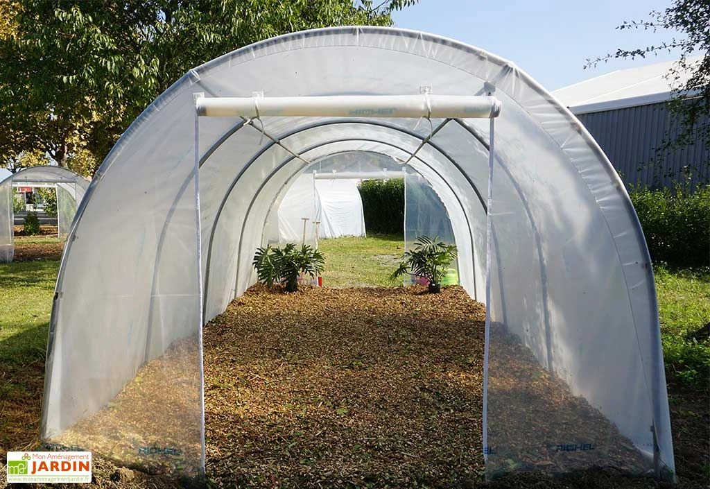Serre De Jardin Tunnel Richel En Polyéthylène 2 X 180 µ - 2 Portes Zippées (18 M²) – Image 3