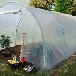 Serre De Jardin Tunnel Richel En Polyéthylène 2 X 180 µ - 2 Portes Zippées (18 M²)