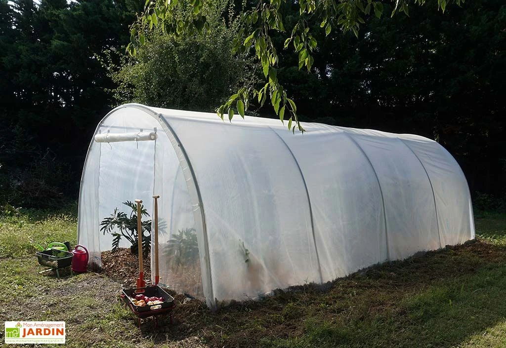 Serre De Jardin Tunnel Richel En Polyéthylène 2 X 180 µ - 2 Portes Zippées (18 M²) – Image 2