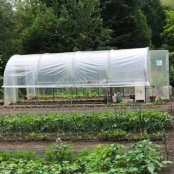 Serre Tunnel Tonneau En Polyéthylène 18 M² - Jardinière 6 X 3 M