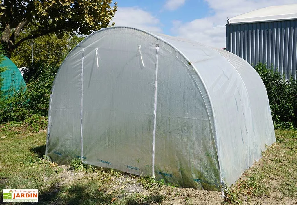 Serre Tunnel Richel En Polyéthylène 2 X 180 µ - 1 Porte Zippée (9 M²) – Image 2