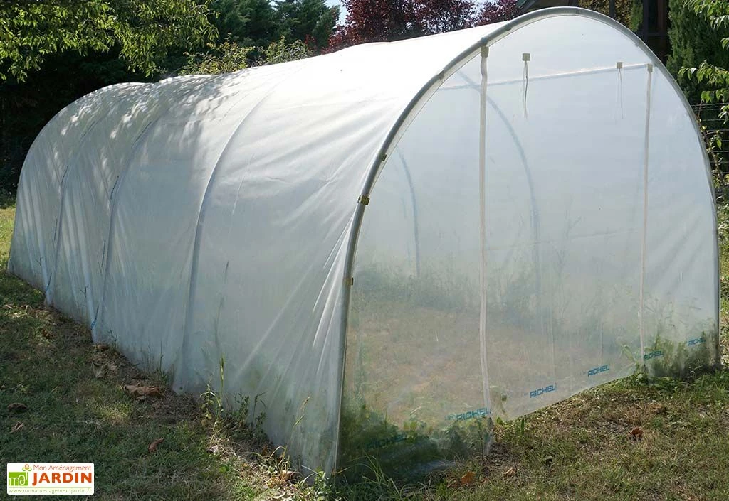 Serre De Jardin Tunnel Richel En Polyéthylène 2 X 180 µ - 2 Portes Zippées (18 M²) – Image 4