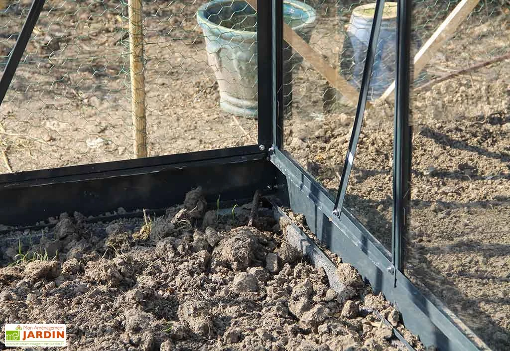Serre De Jardin En Verre Trempé Grise Avec Base 4,65 M² – Image 5