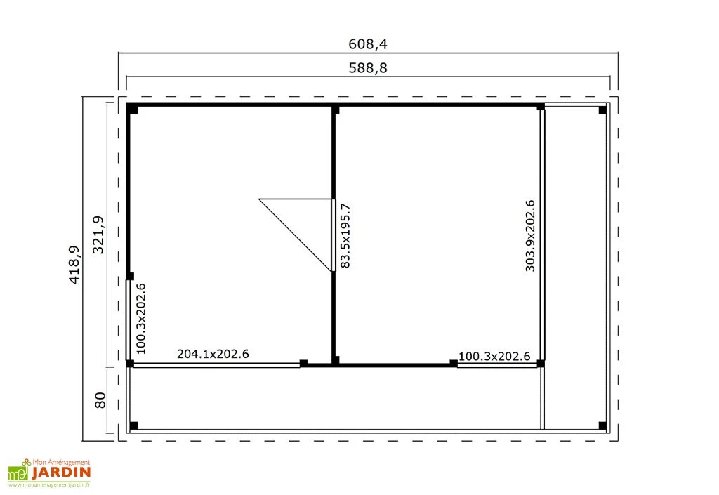 Studio De Jardin En Bois 23,7 M² Ep. 44 Mm – Doméo 3 V2 Plus + Terrasse – Image 3
