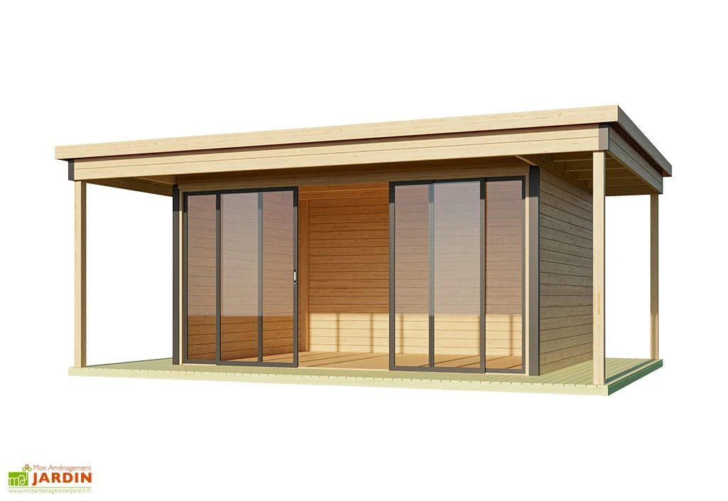 Studio De Jardin En Bois 23,2 M² Ep. 44 Mm – Doméo 4 V2 Plus + Terrasse – Image 2