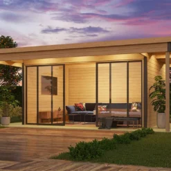 Studio De Jardin En Bois 23,2 M² Ep. 44 Mm – Doméo 4 V2 Plus + Terrasse