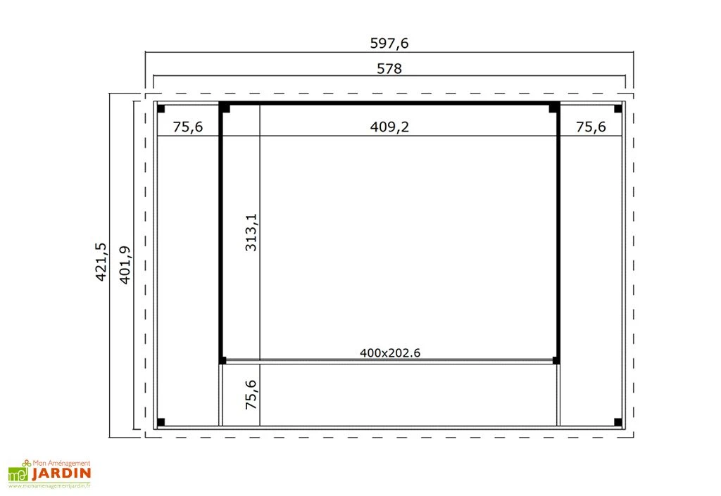 Studio De Jardin En Bois 23,2 M² Ep. 44 Mm – Doméo 4 V2 Plus + Terrasse – Image 3