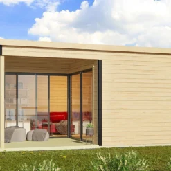 Studio De Jardin En Bois 25 M² Ep. 44 Mm – Doméo 6 Plus + Terrasse