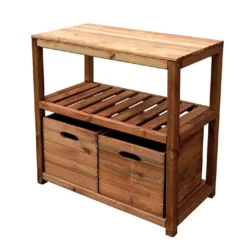 Table De Rempotage Avec Rangements En Bois Traité - Tero