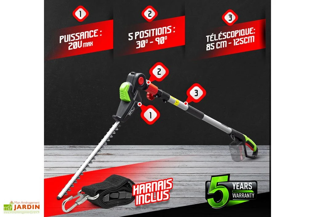 Taille Haie Sur Perche Sans Fil PowerShared 20V - Sans Batterie – Image 2