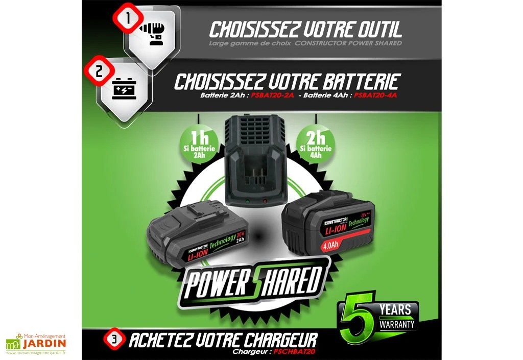 Taille Haie Sur Perche Sans Fil PowerShared 20V - Sans Batterie – Image 4