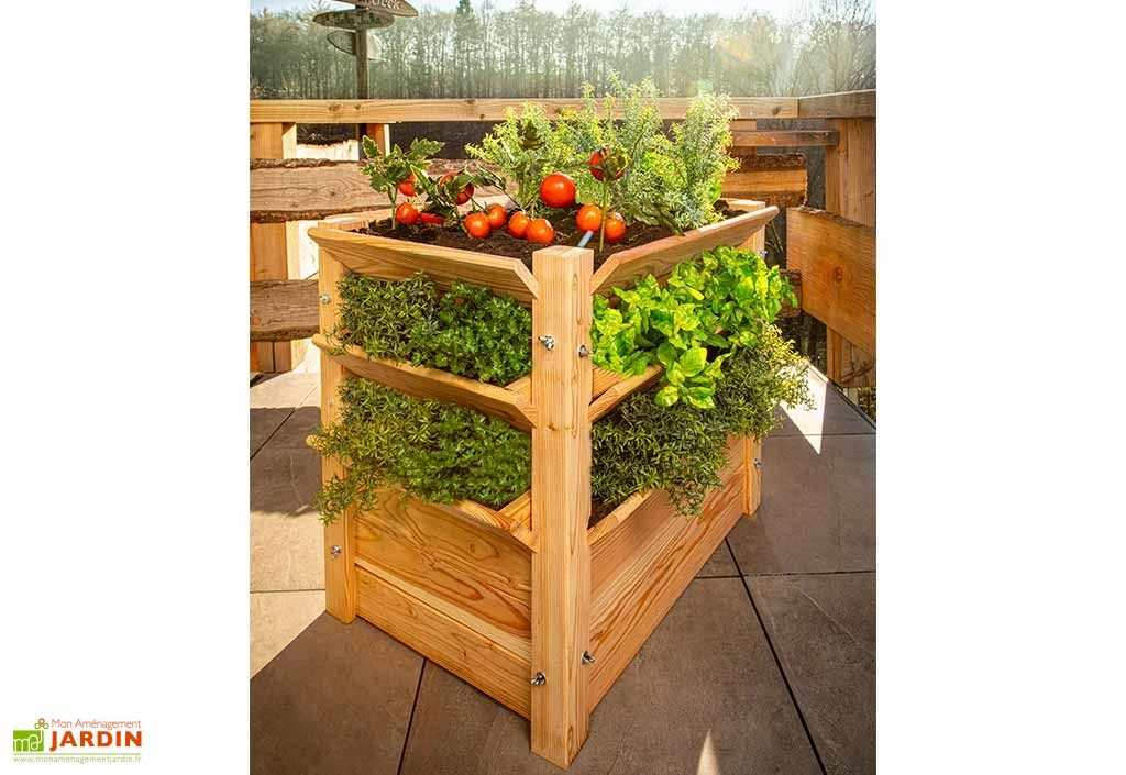 Tour De Culture Verticale En Bois De Mélèze 90 X 73 Cm