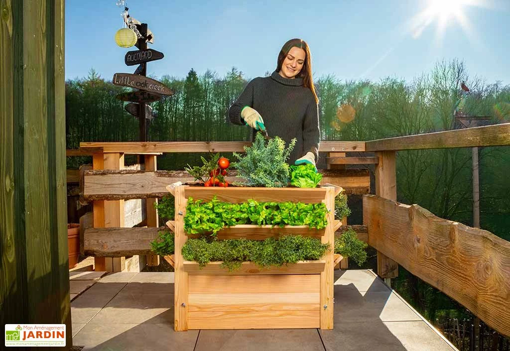 Tour De Culture Verticale En Bois De Mélèze 90 X 73 Cm – Image 2