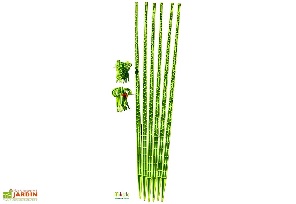 Lot De 6 Tuteurs Avec Attaches 180 Cm - Mikado – Image 2