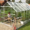 Serre De Jardin En Verre Trempé Lams 9,7 M² - Laurus Alu Naturel