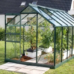 Serre De Jardin En Verre Trempé Lams 7,3 M² - Allium Vert