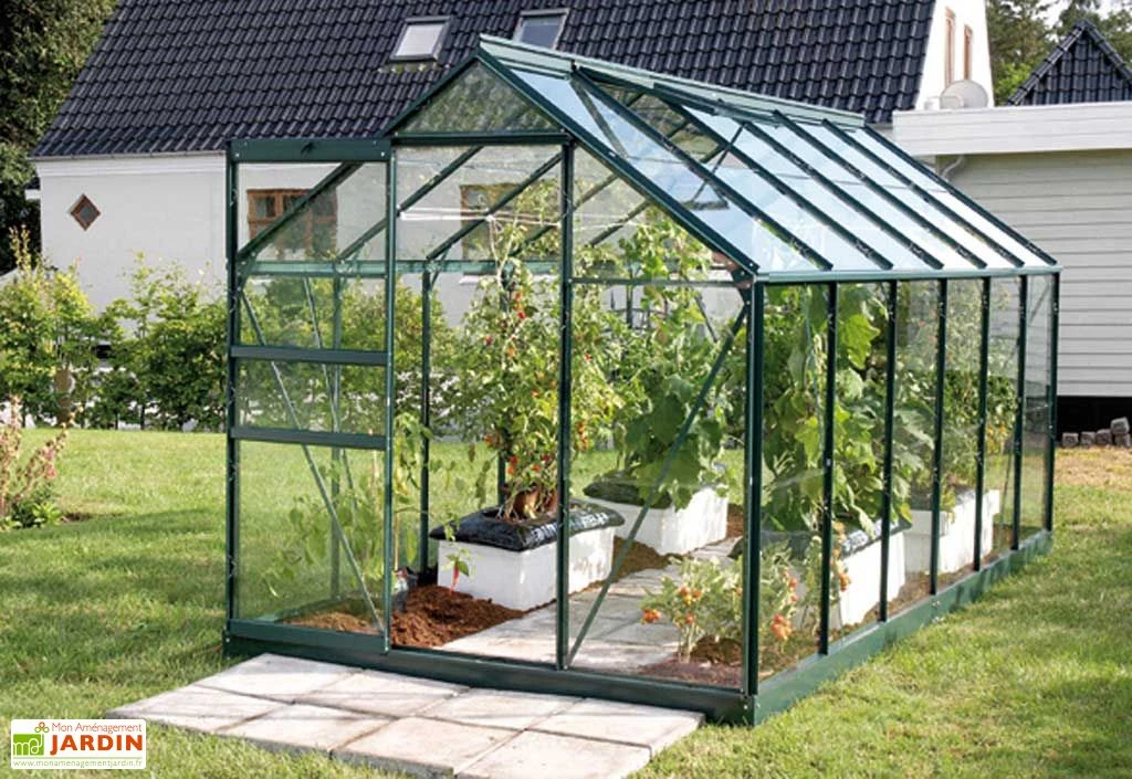 Serre De Jardin En Verre Trempé Lams 7,3 M² - Allium Vert