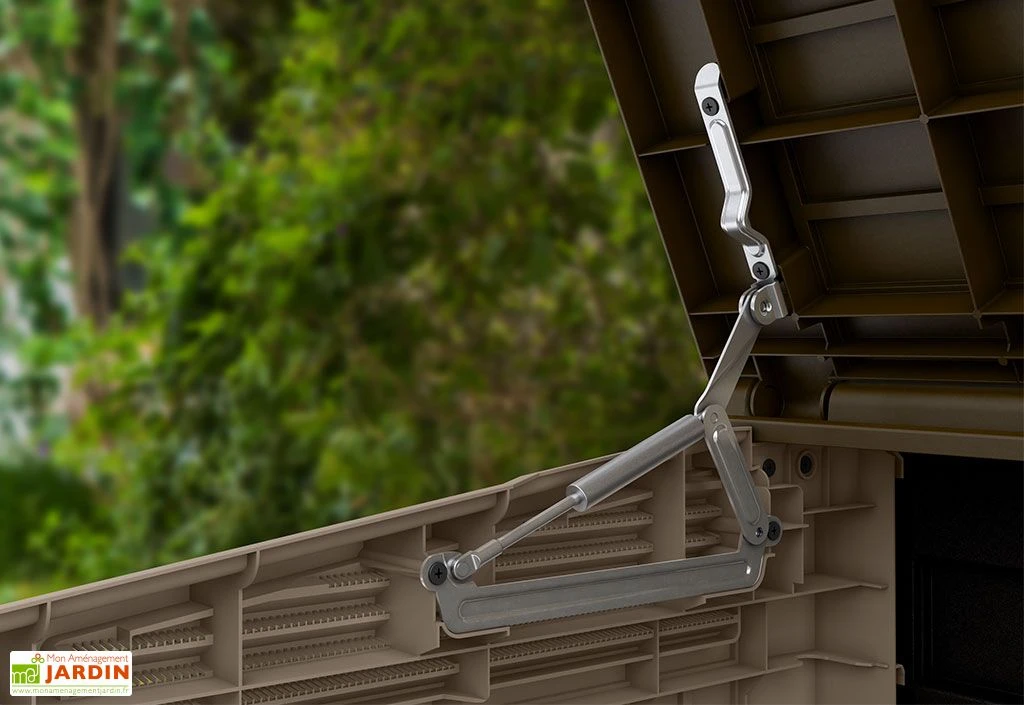 Coffre De Rangement Extérieur En Résine 880 L Avec Couvercle Sur Vérins – Image 2